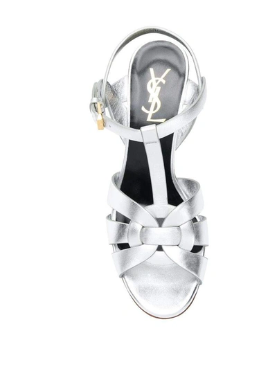 Shop Saint Laurent Sandals Silver