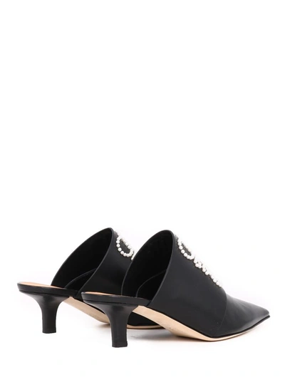 Shop Loewe Pointy Heel Mule In Calfskin In Black