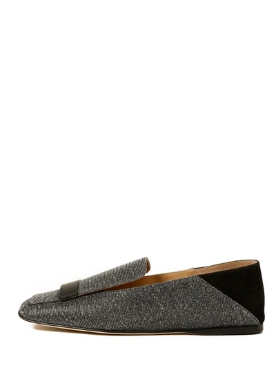 Shop Sergio Rossi Slipper Silver Lurex In Grey