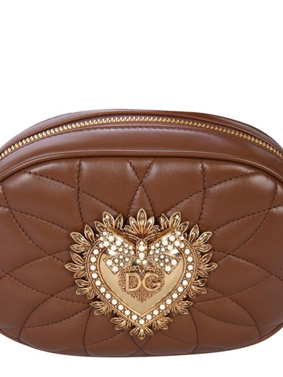 Shop Dolce & Gabbana Devotion Camera Bag In Brown