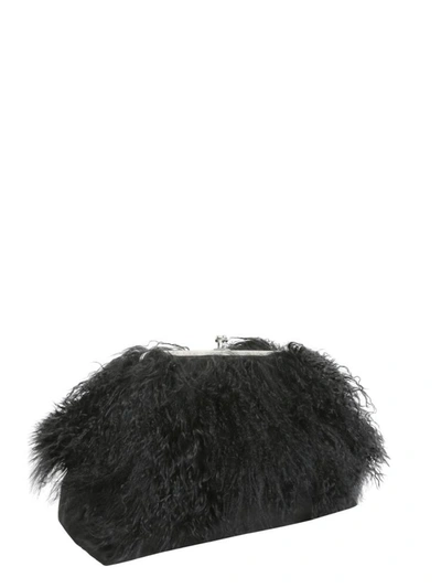Shop Dsquared2 Clutch With Mongolian Fur Inserts In Black