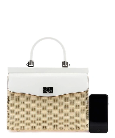 Shop Rodo "wicker Small Paris" Handbag In Beige