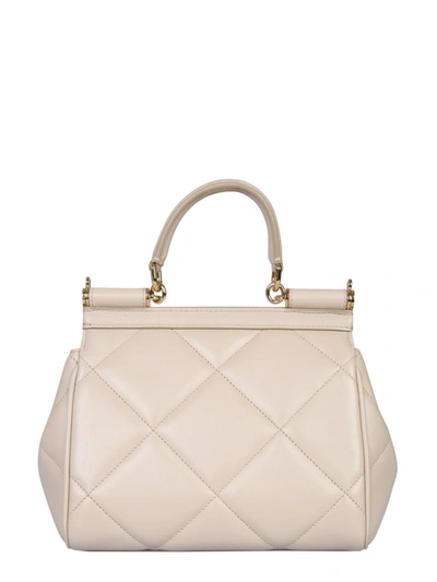 Shop Dolce & Gabbana Small Sicily Bag In Beige