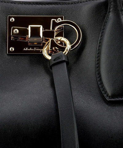 Shop Ferragamo "tote Studio" Shoulder Bag In Black  