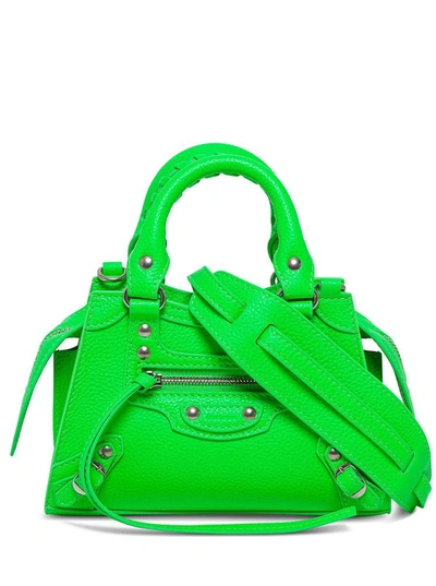Shop Balenciaga Neo Classic Handbag In Green Leather