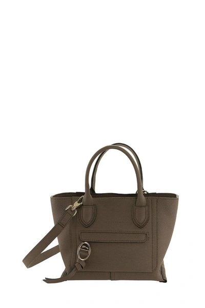 Shop Longchamp Mailbox Bag With Handle S In Mole
