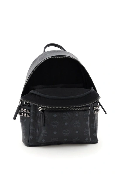 Shop Mcm Stark Visetos Backpack With Side Studs In Black