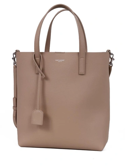 Shop Saint Laurent Shopping Bag Toy In Beige