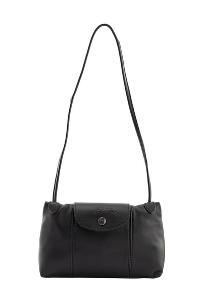 Shop Longchamp Le Pliage Cuir - Crossbody Bag In Black
