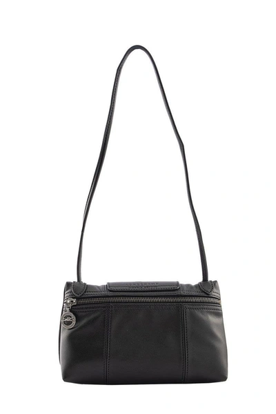 Shop Longchamp Le Pliage Cuir - Crossbody Bag In Black