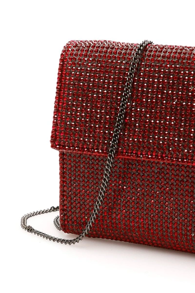 Shop Marco De Vincenzo Crystal Wallet With Chain In Siam Fragola Rub