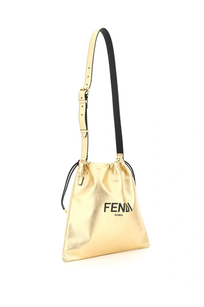 Shop Fendi Pack Medium Pouch  Roma In Oro Nero Oro Soft