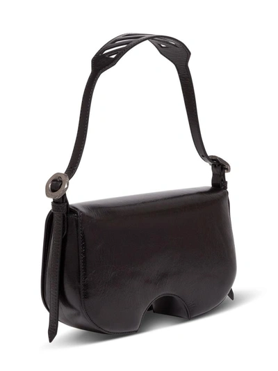 Shop Off-white Swiss Crossbody Bag In Craquelè Leather In Black