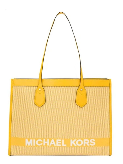 Shop Michael Michael Kors Tote Bay Bag In Yellow