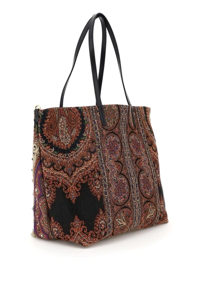 Shop Etro Reversible Jacquard Tote Bag In Multicolor