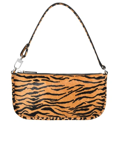 Shop By Far Tiger Print Rachel Bag In Orange