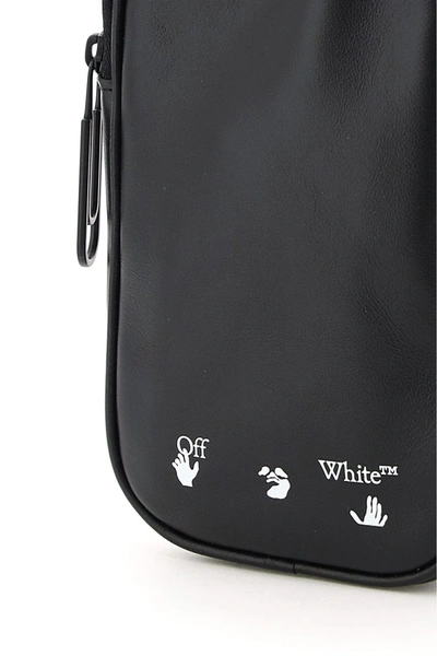 Shop Off-white Iphone Mini Bag With Shoulder Strap In Black White