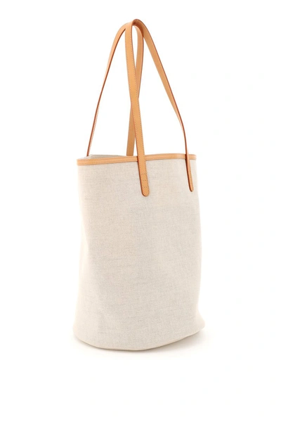 Shop Mansur Gavriel Circle Bucket Bag In Beige