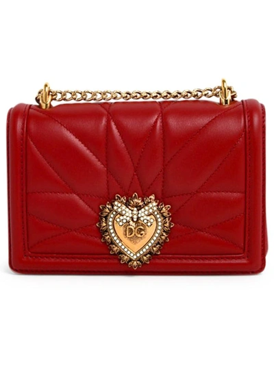 Shop Dolce & Gabbana Tracolla Mini Devotion Rossa In Red