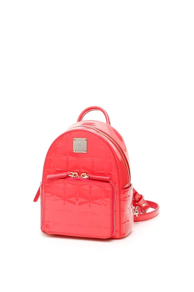 Shop Mcm Stark Diamond Backpack In Teaberry