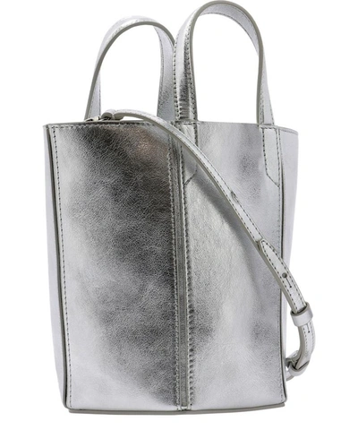 Shop Off-white "laminate Allen Bucket" Handbag In Silver