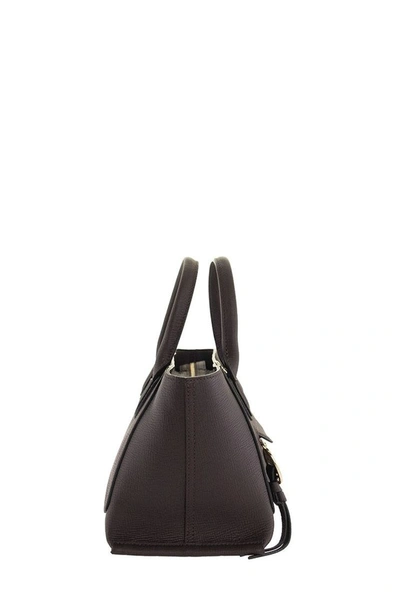 Shop Longchamp Mailbox Bag With Handle S In Aubergine