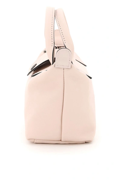 Shop Longchamp Le Pliage Cuir Mini Handbag In Rosa