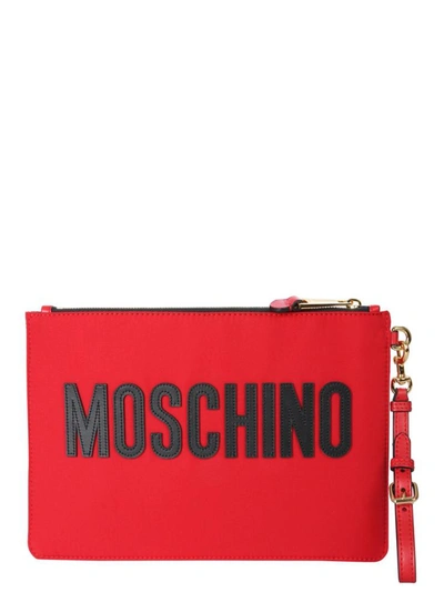 Shop Moschino "teddy" Clutch In Red