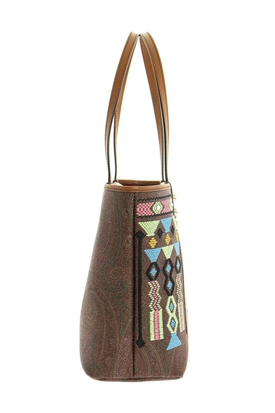 ETRO: bag with Paisley jacquard and geometric print - Leather