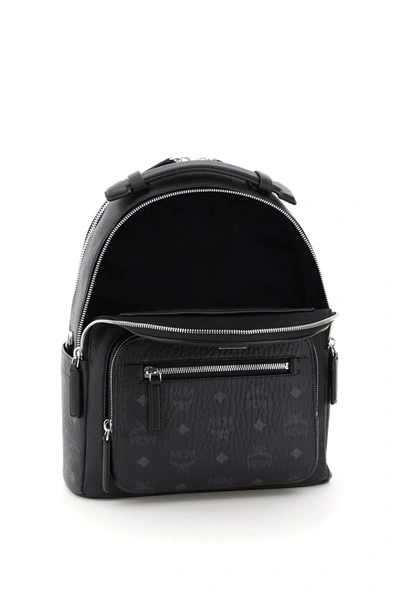 Shop Mcm Stark 32 Backpack In Leather And Visetos In Black