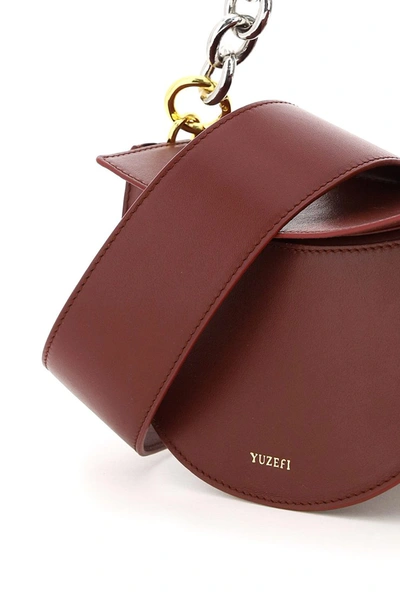 Shop Yuzefi Doris Bag With Chain In Cremisi