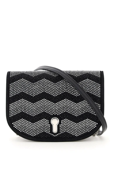 Shop Bally Clayn Mini Shoulder Bag With Rhinestones In Black