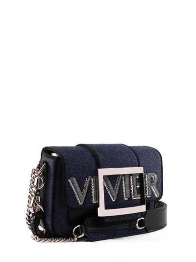 Shop Roger Vivier Call Me Vivier Micro Bag In Blue