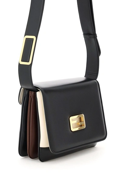 Shop Fendi Id Medium Shoulder Bag In Nero Uovo Praline Os