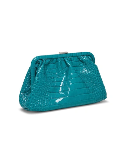 Shop Balenciaga Cloud Handbag In Crocodile Print Leather In Light Blue