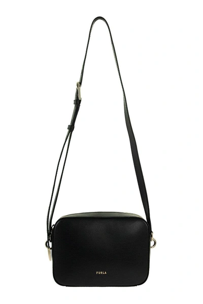 Shop Furla Block Mini Bandolier Bag In Black