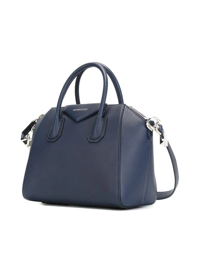 Shop Givenchy Antigona Blue Leather Handbag