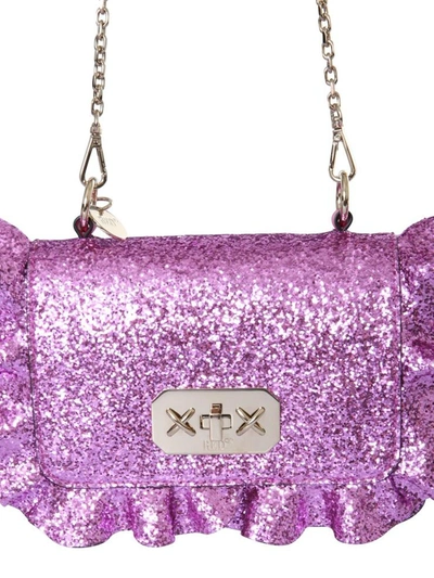 Shop Red Valentino Crossbody Bag With Ruches And Glitter In Pink