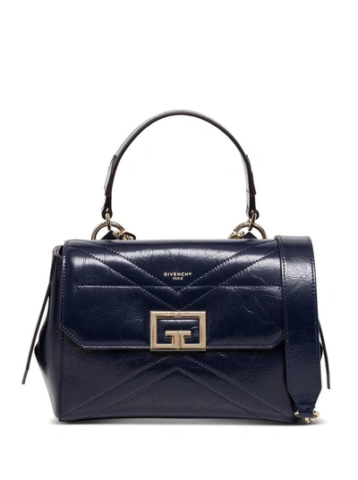 Shop Givenchy Id Flap Small Handbag In Blue Leather