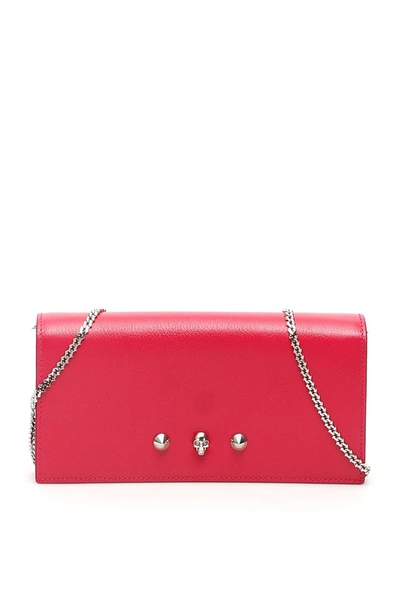 Shop Alexander Mcqueen Wallet On Chain In Orchid Pink