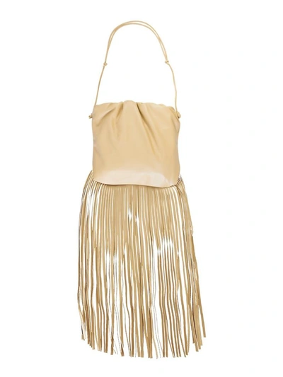 Shop Bottega Veneta "the Fringe" Pouch In Yellow