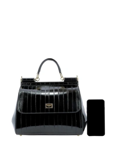 Shop Dolce & Gabbana "sicily" Handbag In Black  