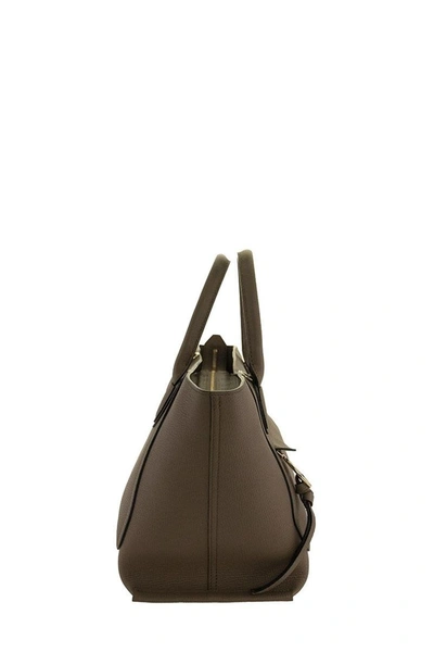 Shop Longchamp Mailbox Bag With Handle M In Mole