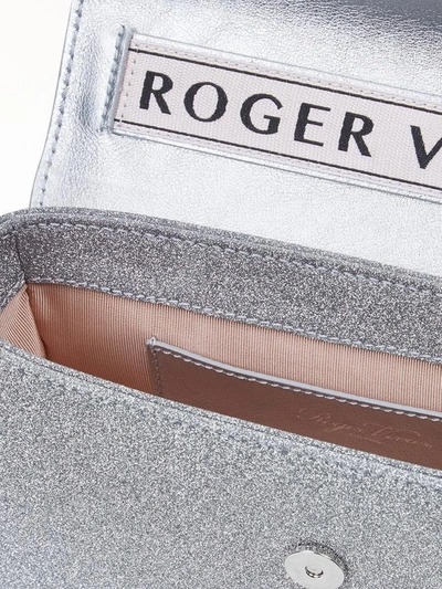 Shop Roger Vivier Très Vivier Bag Micro Glitter In Silver