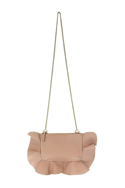 Shop Red Valentino Rock Ruffles Shoulder Bag In Nude