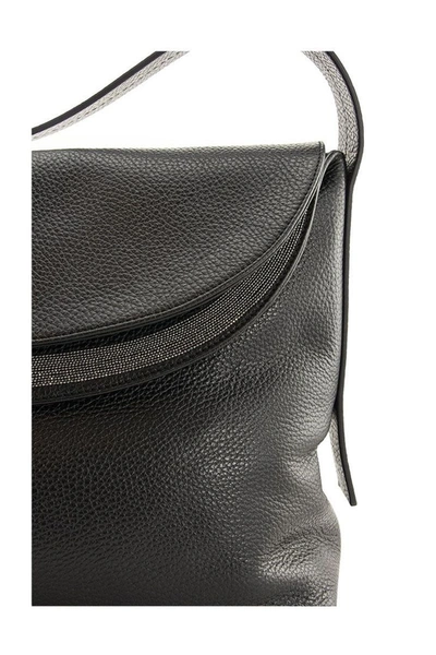 Shop Fabiana Filippi Carlotta Leather Bag, Black