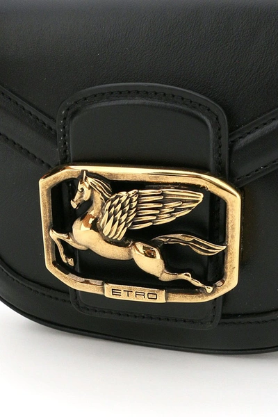 Shop Etro Pegaso Xs Crossbody Bag In Nero