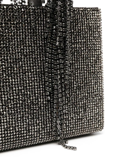 Shop Kara Midi Crystal Handbag In Black