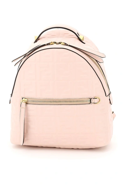 Shop Fendi Nappa Ff Mini Backpack In Rosa Quarzo Ovibr