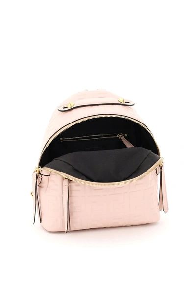 Shop Fendi Nappa Ff Mini Backpack In Rosa Quarzo Ovibr